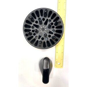 Universal Black Hair Dryer Diffuser & Nozzle Attachment Set For Curly Or Straigh